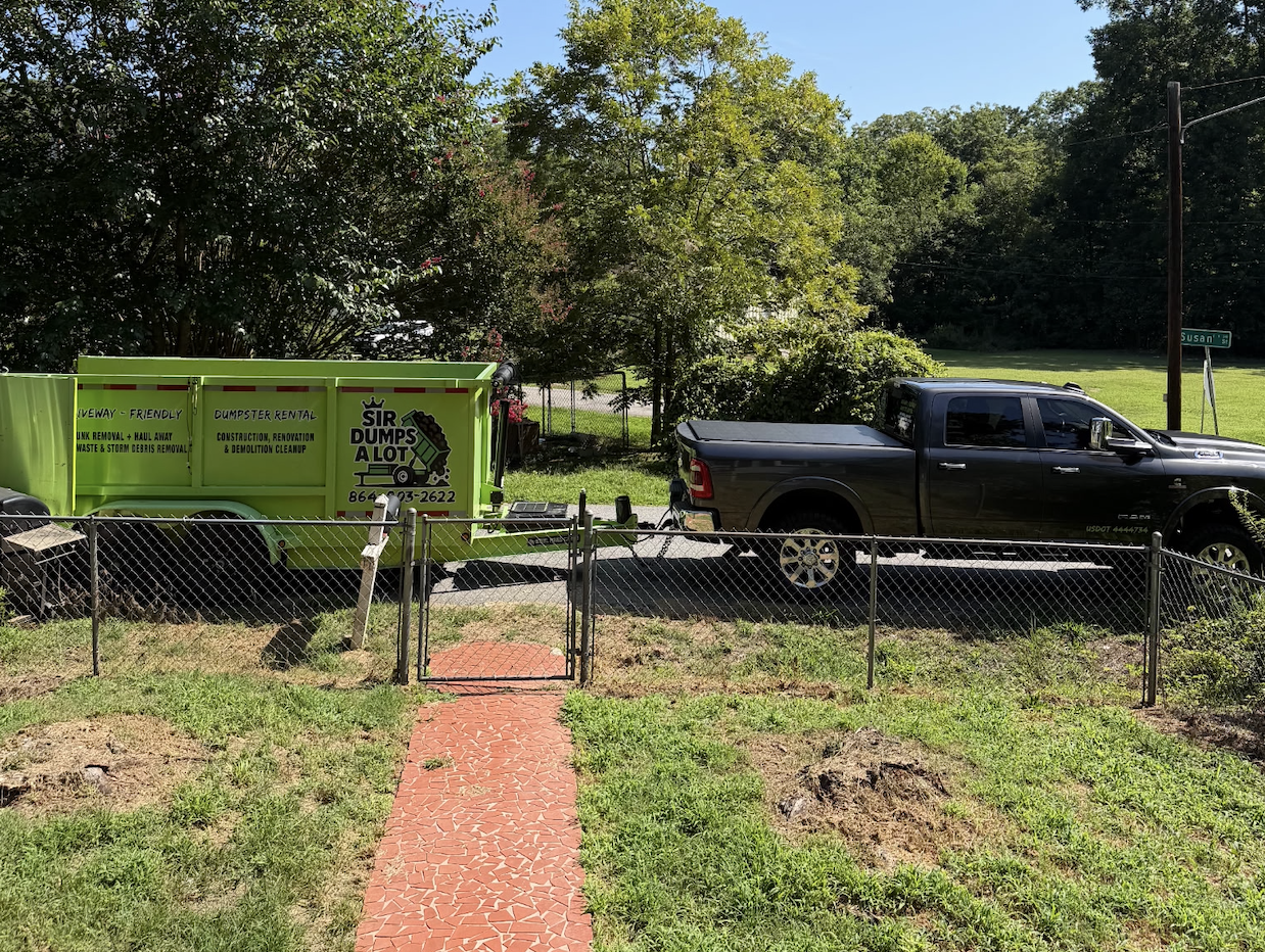 Sir Dumps A Lot junk removal job site
